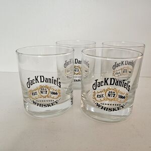 Set of‎ 4 Jack Daniels Old No.7 Whiskey Rocks Lowball Double Shot Drinking Glass